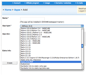 webfaction-control-panel