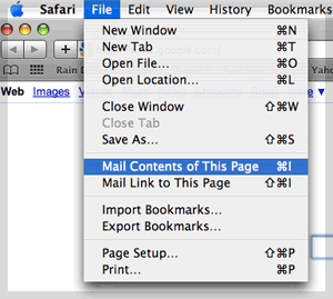Safari Mail Contents