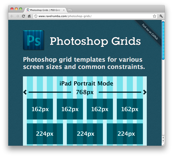 Screenshot of Photoshop Grid Templates